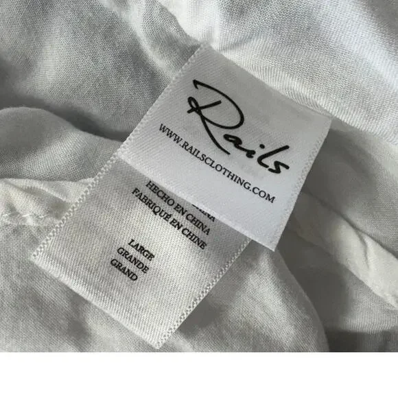 Rails Tara Blue Catalina L Dress Blue White Striped Flutter Sleeve Ruffle Rayon - Picture 6 of 11